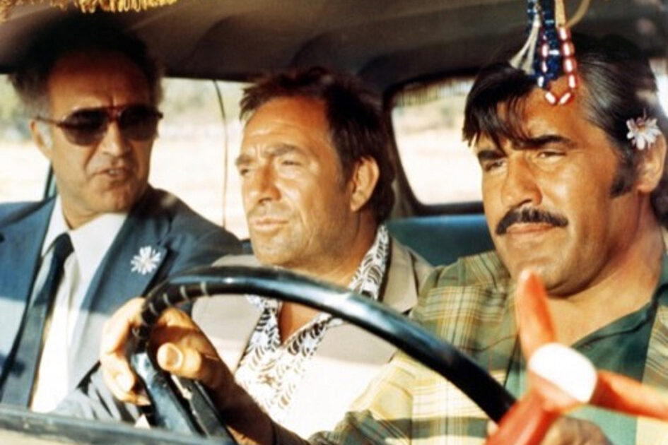 Mario Adorf con l'auto